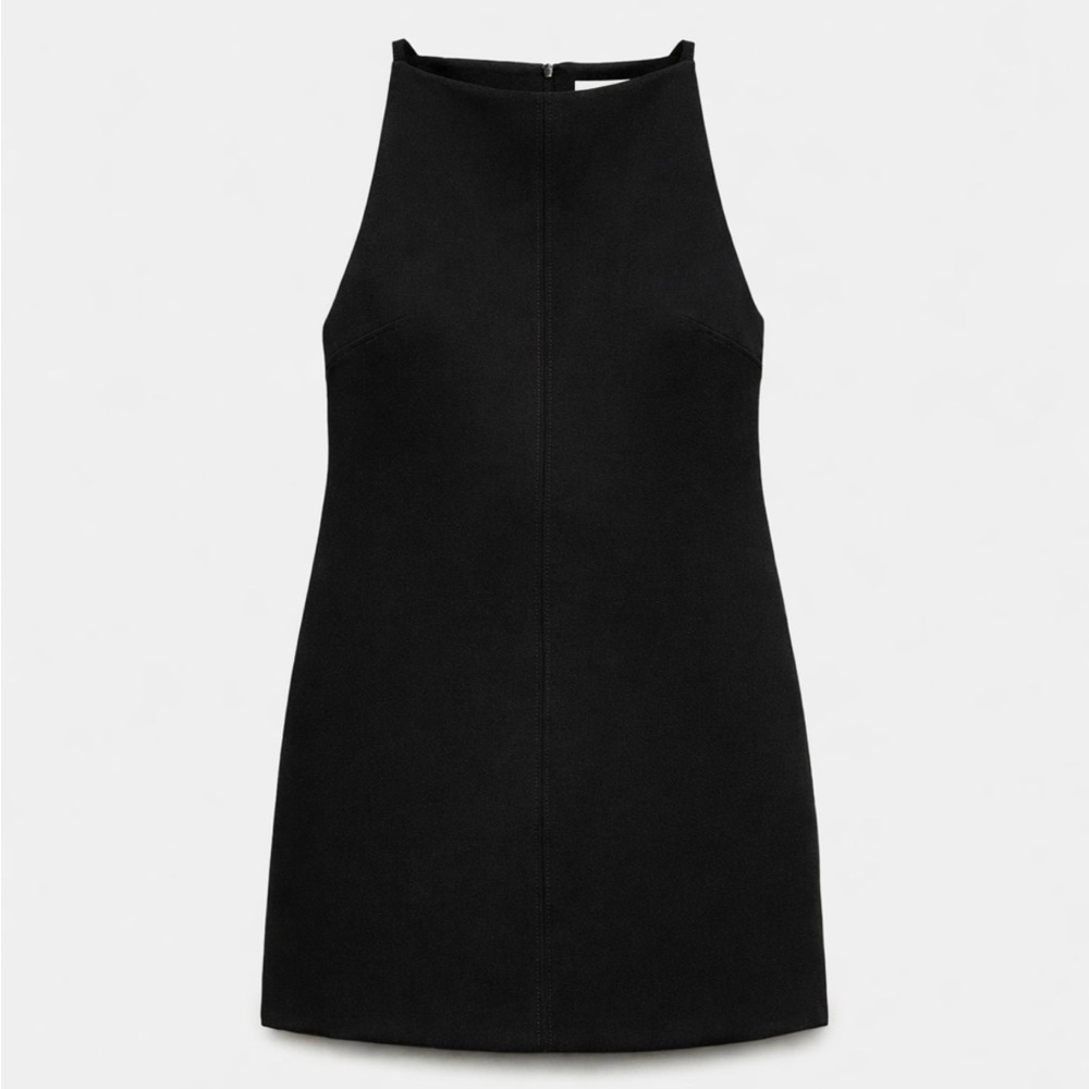Zara Black Halter-Neck Mini Dress